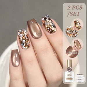 2pcs Set Cat Magnetic Gel & Glitter Gel