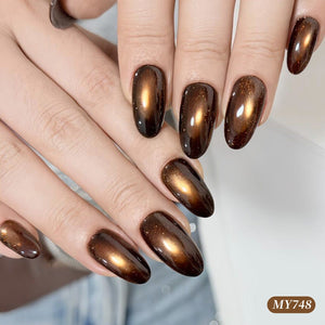 6 Colors Glass Cat Magnetic Gel M99 Sandalwood Brown 7ml Gel Nail Polish BORN PRETTY