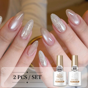 2pcs Set Cat Magnetic Gel & Jelly Gel 10ml Gel Nail Polish BORN PRETTY Set 07
