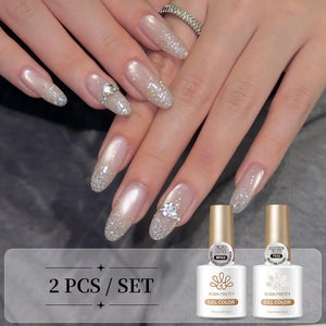 2pcs Set Cat Magnetic Gel & Jelly Gel 10ml Gel Nail Polish BORN PRETTY Set 08