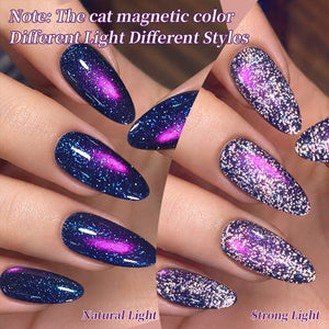 Reflective Cat Magnetic Gel MY764 Black Plum 10ml Gel Nail Polish BORN PRETTY