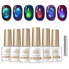 6 Colors Colored Cat Magnetic Gel M102 Blue Hour 7ml Gel Nail Polish BORN PRETTY