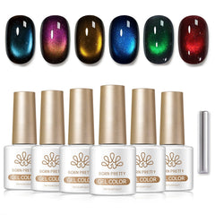 6 Colors Colored Cat Magnetic Gel M106 Sparkling Night 7ml Gel Nail Polish BORN PRETTY