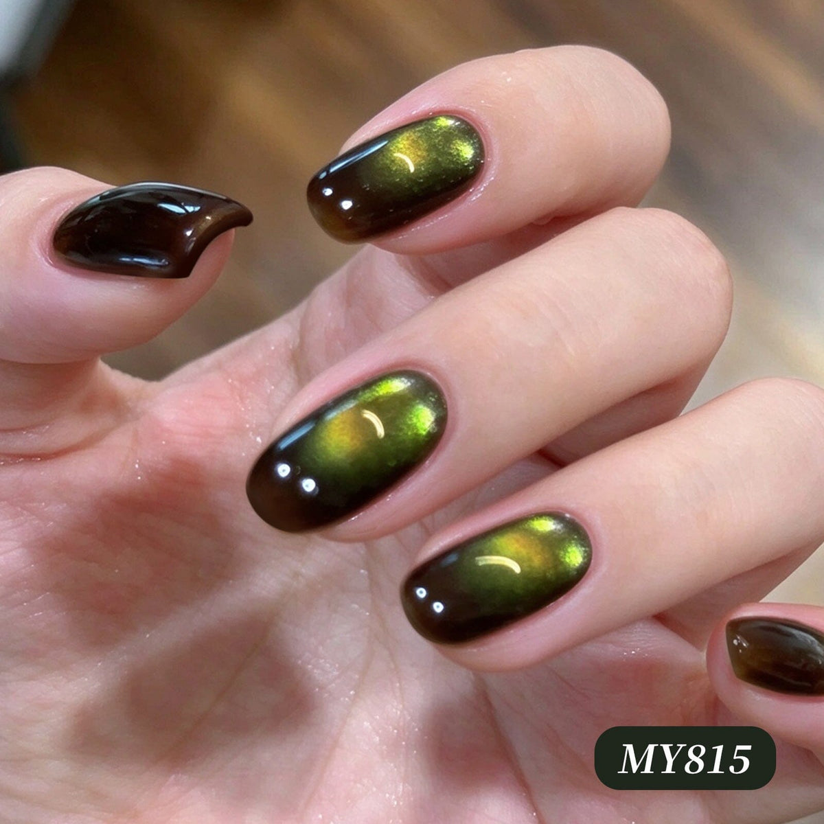 Colored Cat Magnetic Gel MY815 Olive Green 15ml Gel Nail Polish BORN PRETTY