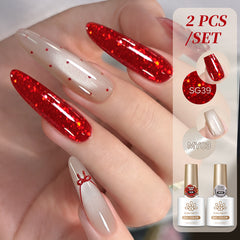 2pcs Set Glitter Gel SG39 & Cat Magnetic Gel MY03 10ml