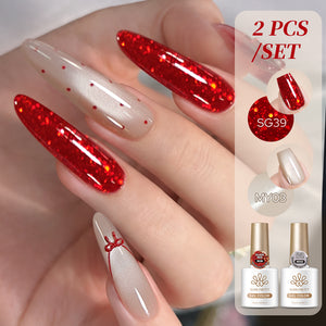 2pcs Set Glitter Gel SG39 & Cat Magnetic Gel MY03 10ml