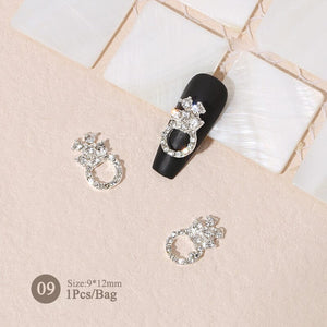 Silver Gold Bowknot Butterfly Rhinestones 3D Nail Decoration Nail Decoration BORN PRETTY 09