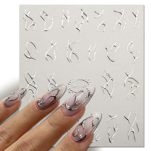 Silver 3D Nail Sticker DIY Nails BORN PRETTY