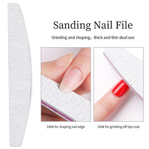 White Curved Nail File 100/180 Nail Tools BORN PRETTY