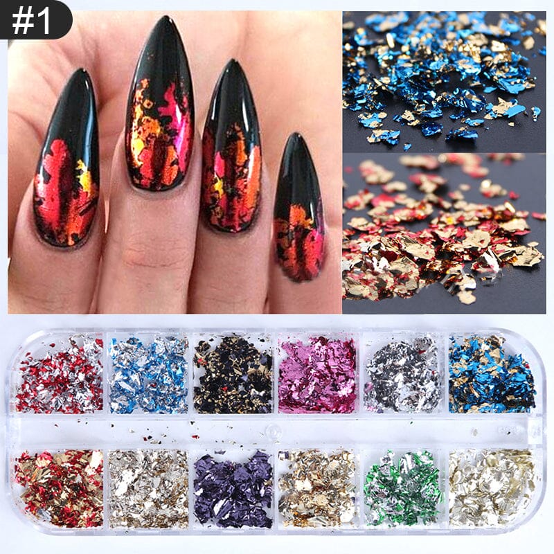 Irregular Aluminum Nail Foil Nail Sticker BORN PRETTY 01 