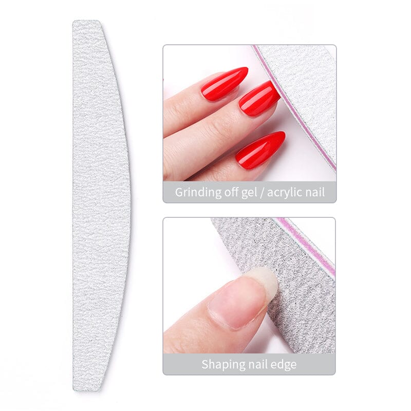 White Curved Nail File 100/180 Nail Tools BORN PRETTY 