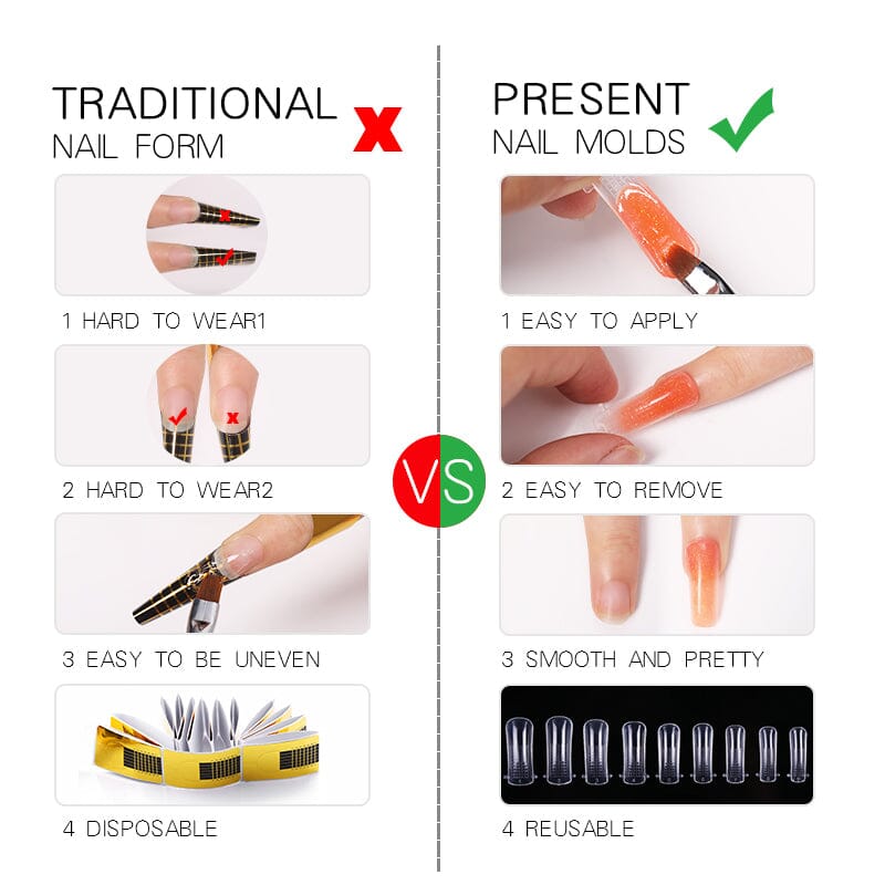20pcs Extension Mold Nail Tips Extension Nail Gel BORN PRETTY 