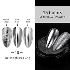15 Colors Metallic Mirror Effect Chrome Nail Powder Set Nail Powder BORN PRETTY 
