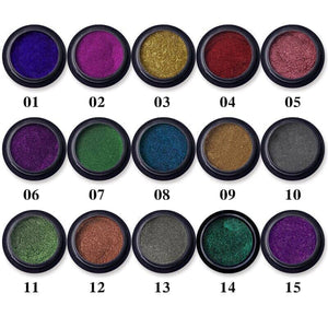 15 Colors Metallic Mirror Effect Chrome Nail Powder Set Nail Powder BORN PRETTY 