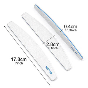 Half-moon Nail File 100/180 Tools & Accessories No Brand 