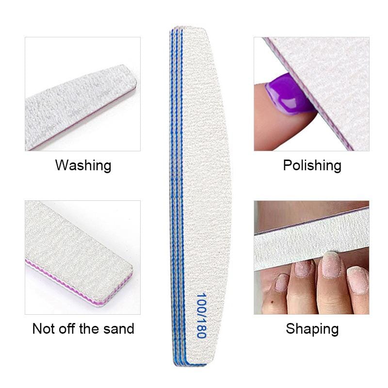 Half-moon Nail File 100/180 Tools & Accessories No Brand 