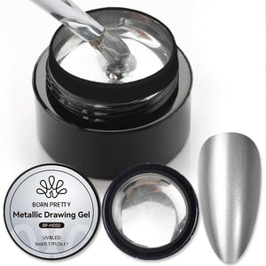Silver Metallic Drawing Gel MD02 5ml Gel Nail Polish BORN PRETTY 