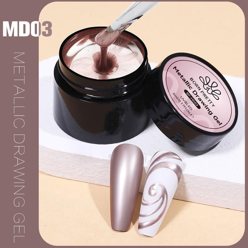 Rosegold Metallic Drawing Gel MD03 5ml Gel Nail Polish BORN PRETTY 