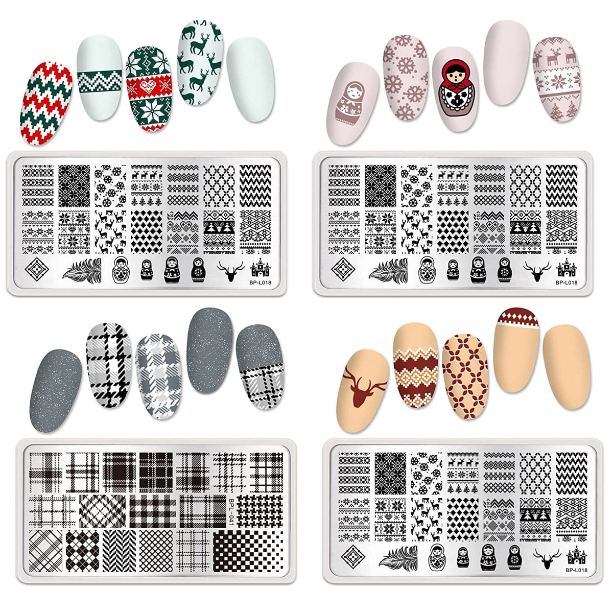[US ONLY] 8Pcs Stamping Plates Set Stamping Nail BORN PRETTY 