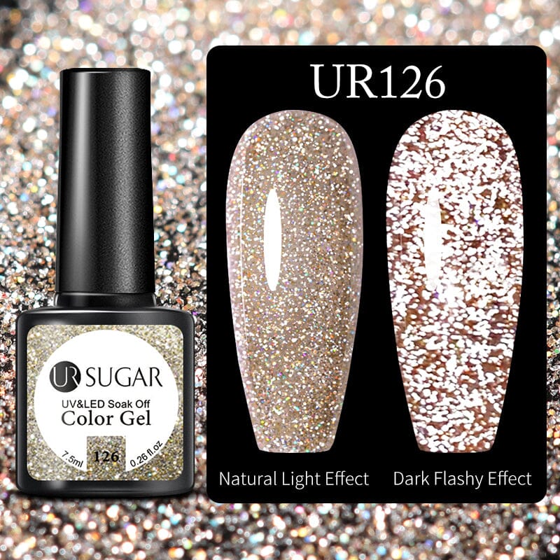 Glitter Reflective Gel UR-126 7.5ml Gel Nail Polish UR SUGAR 