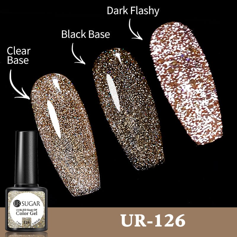 Glitter Reflective Gel UR-126 7.5ml Gel Nail Polish UR SUGAR 