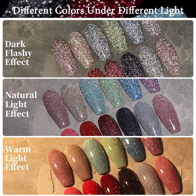 Glitter Reflective Gel UR-123 7.5ml Gel Nail Polish UR SUGAR 