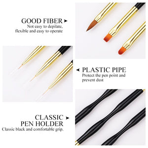3pcs Double Head UV Gel Nail Brushes Nail Tools BORN PRETTY 