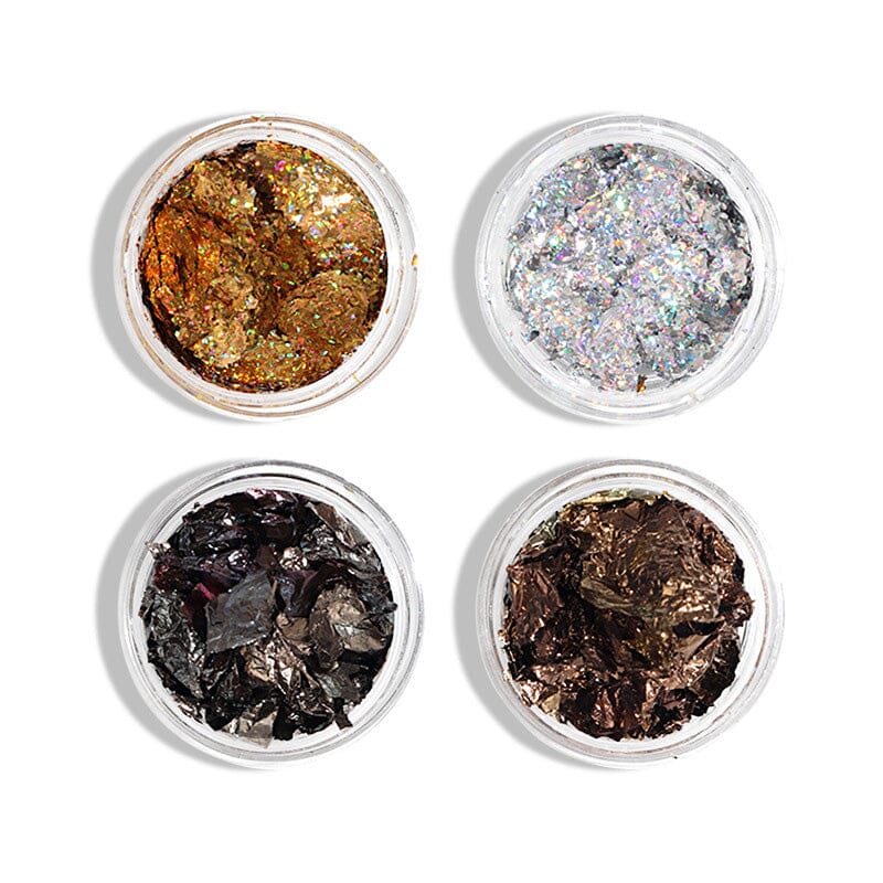 Holographic Gold Flakes Nail Glitter Foils #01 Nail Art No Brand 