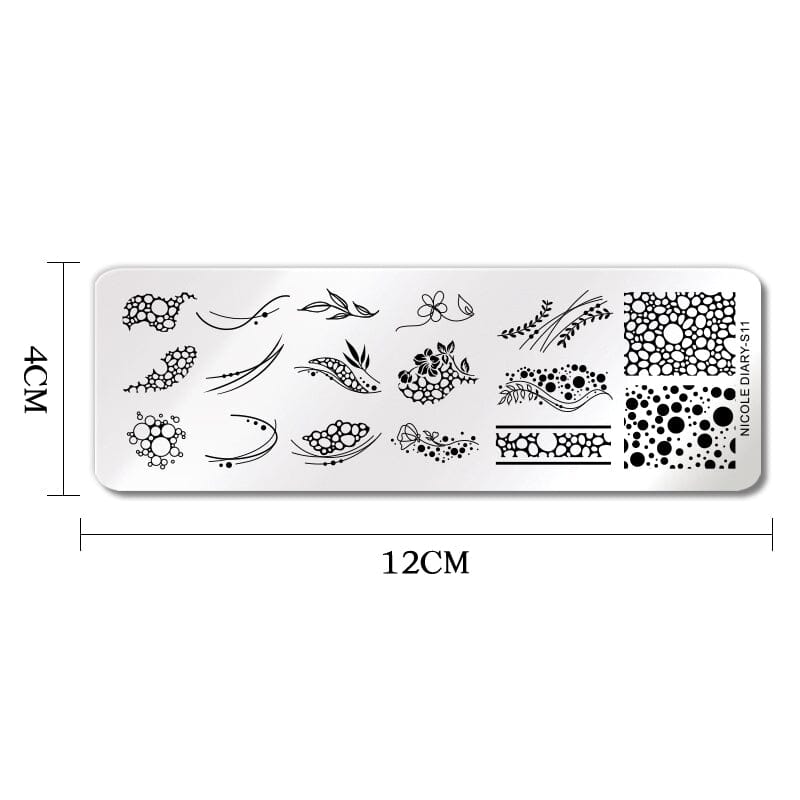 Stamping Plate NICOLE DIARY-S11 Nail Art NICOLE DIARY 