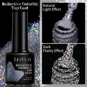Reflective Colorful Top Coat 7ml Gel Nail Polish LILYCUTE 