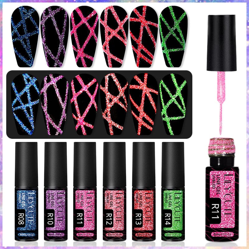 Reflective Glitter Line Gel 5ml Gel Nail Polish LILYCUTE 