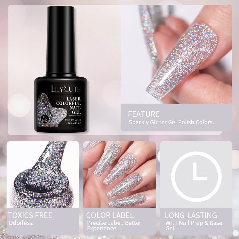 Glitter Colorful Nail Gel LC-H10 7ml Clearance LILYCUTE 