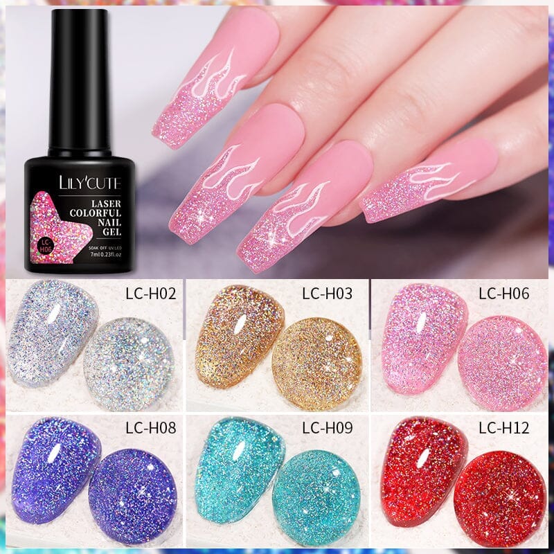 Glitter Colorful Nail Gel LC-H10 7ml Clearance LILYCUTE 