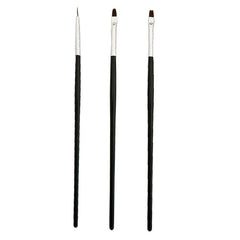 3pcs Black Handle Nail Brush Set Tools & Accessories No Brand 