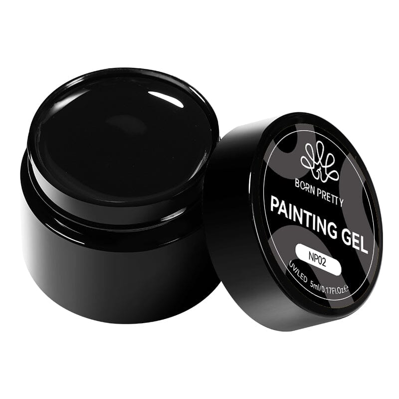 2 in 1 Painting Gel NP02 Black 5ml Gel Nail Polish BORN PRETTY 