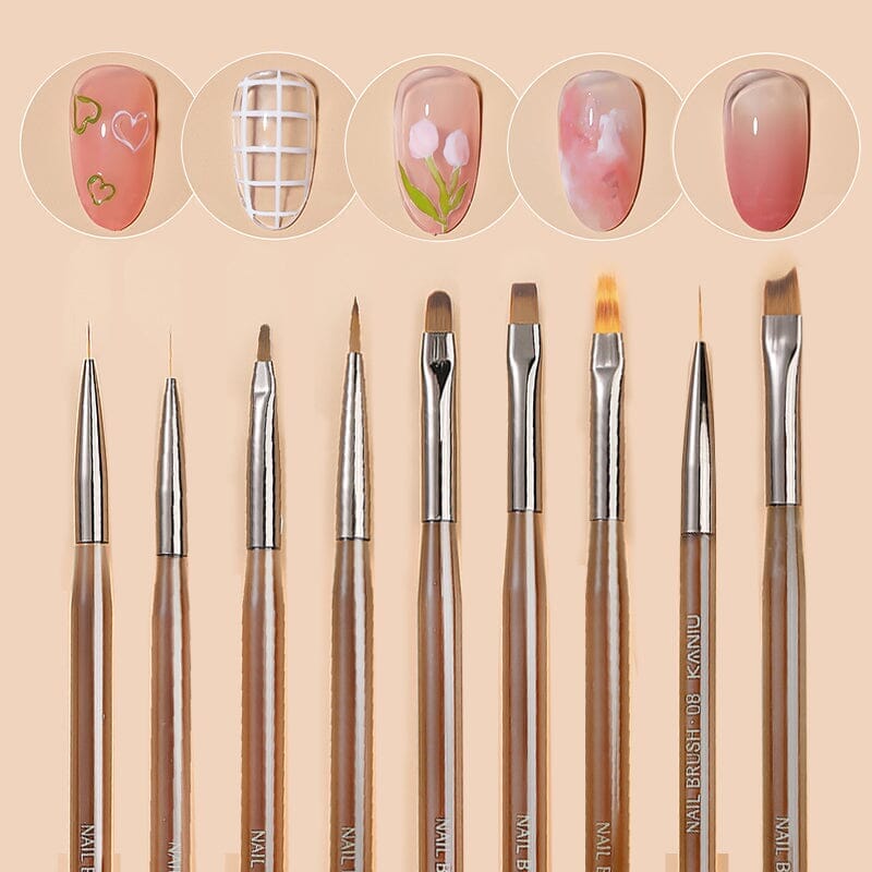 Transparent Coffee Handle UV & Liner Brush Tools & Accessories No Brand 