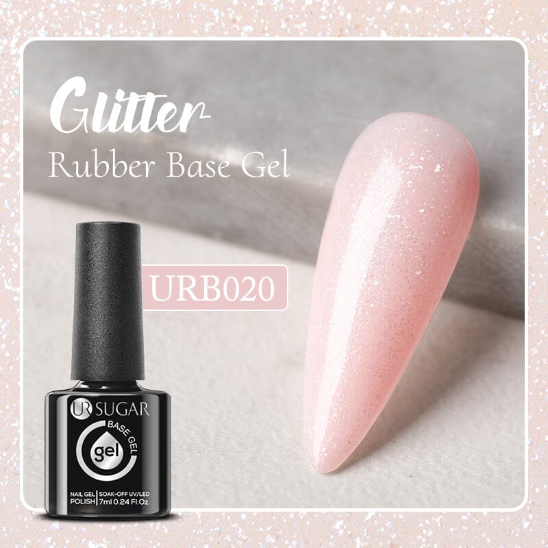 Glitter Rubber Base Gel URB020 7ml Base & Top Coat UR SUGAR 