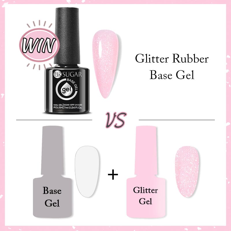 Glitter Rubber Base Gel URB019 7ml Base & Top Coat UR SUGAR 