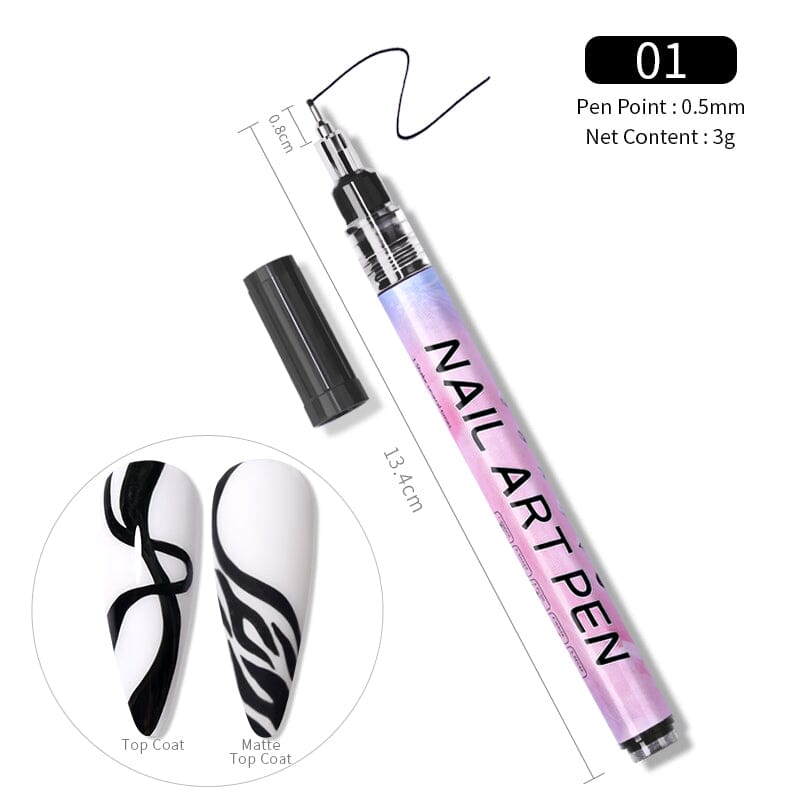 Black Nail Art Drawing Pen Tools & Accessories No Brand 