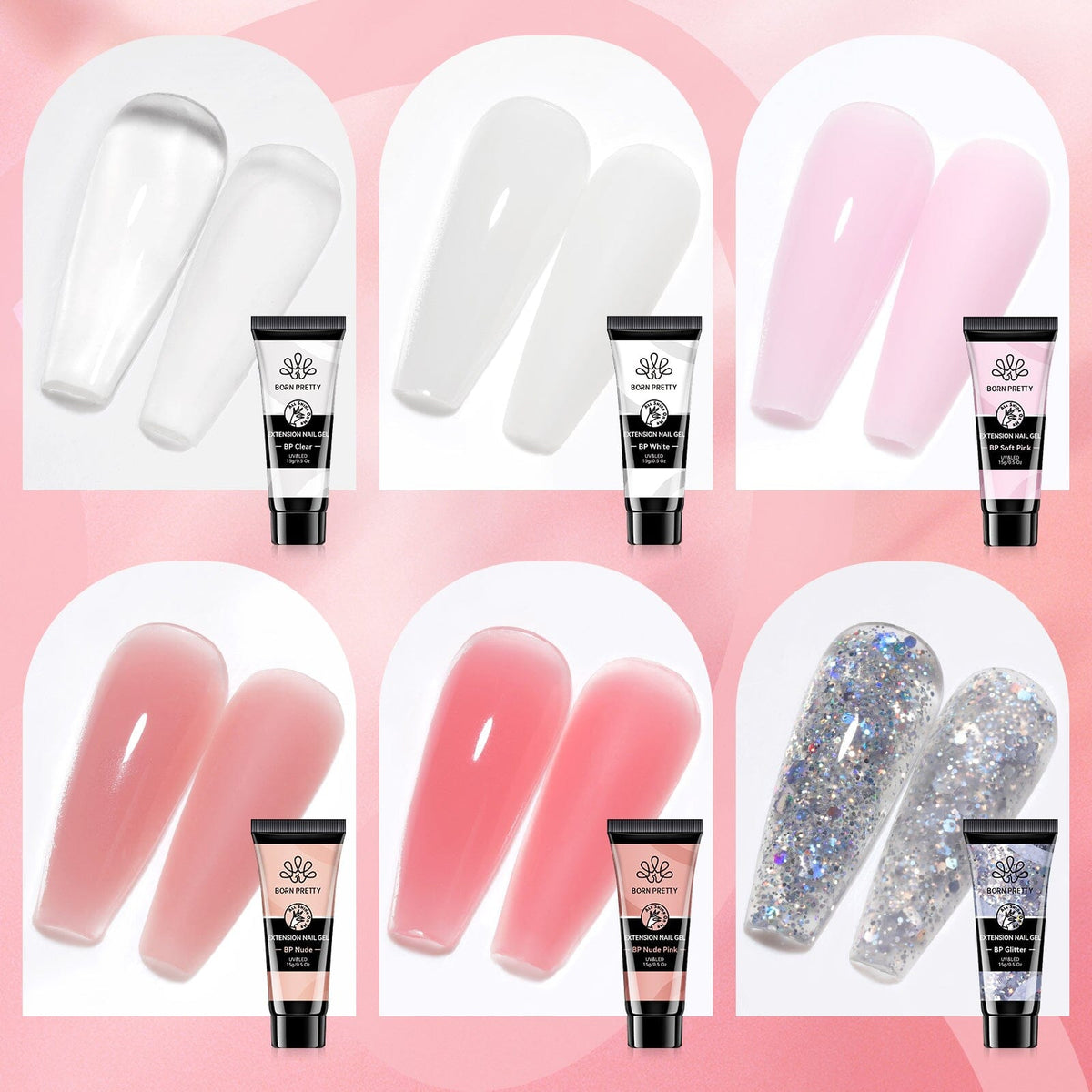 6 Colors Extension Nail Gel Starter Kit Gel Nail Polish BORN PRETTY 