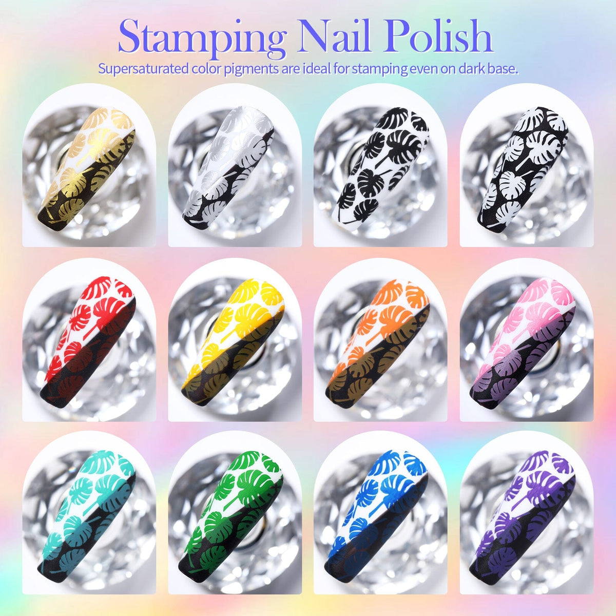 [US ONLY] 12 Colors Nail Stamping Polish Set Basic 10ml Nail Art BORN PRETTY 