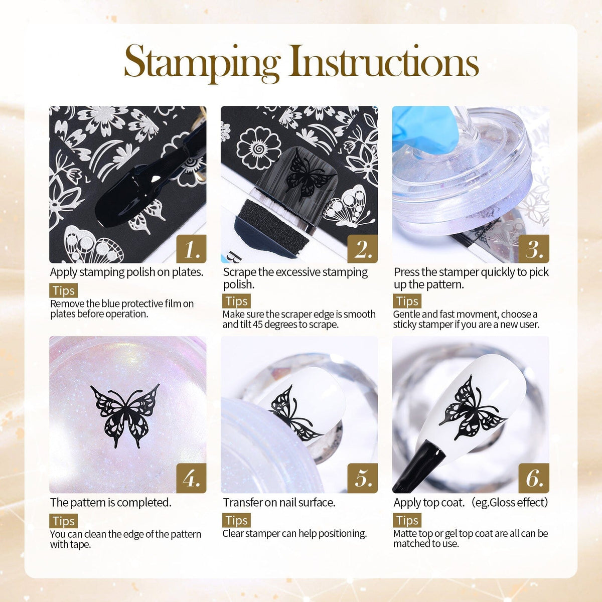 [US ONLY] 2 Bottles Black White Nail Stamping Polish 10ml Nail Polish BORN PRETTY 