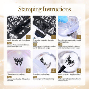 [US ONLY] 2 Bottles Black White Nail Stamping Polish 10ml Nail Polish BORN PRETTY 