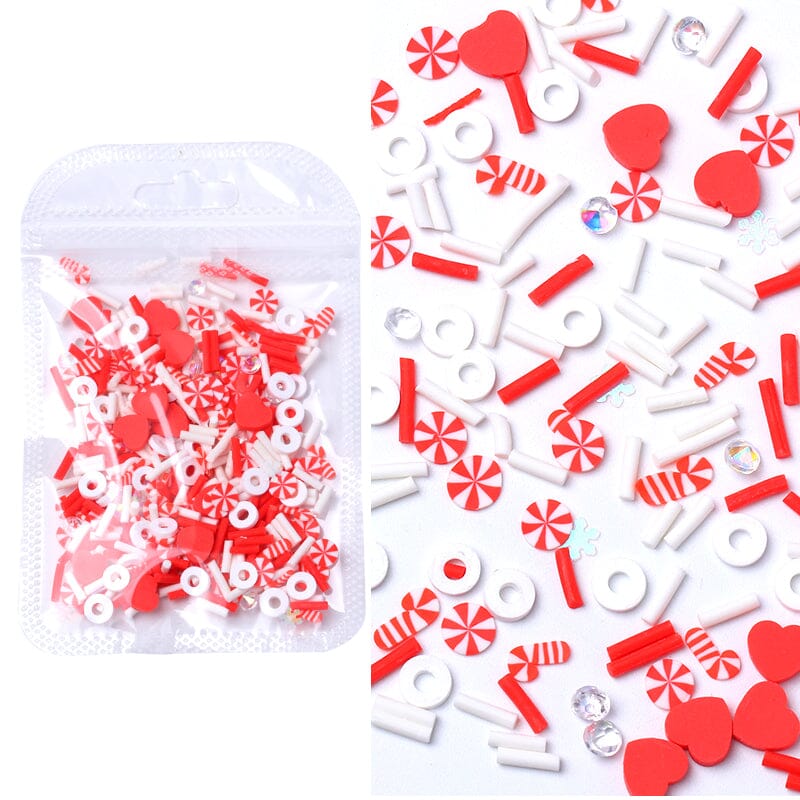 Red White Christmas Nail Decoration #04 Nail Art No Brand 