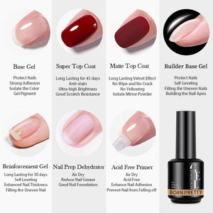 Base Gel Top Coat 15ml Gel Nail Polish BORN PRETTY 