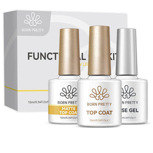 3pcs Base Top Coat Set 10ml Gel Nail Polish BORN PRETTY 