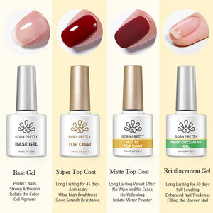 3pcs Base Top Coat Set 10ml Gel Nail Polish BORN PRETTY 