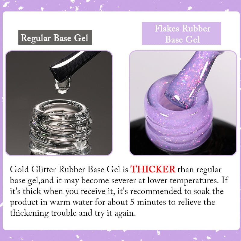 Flakes Rubber Base Gel URB031 7ml Base & Top Coat UR SUGAR 