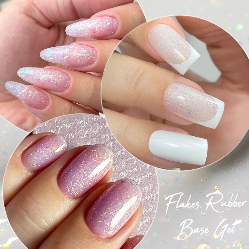 Flakes Rubber Base Gel URB032 7ml Base & Top Coat UR SUGAR 