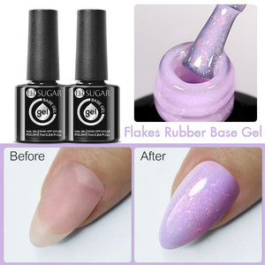Flakes Rubber Base Gel URB032 7ml Base & Top Coat UR SUGAR 